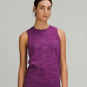 Lululemon - Purple Stripe Swifty Breathe Relaxed Fit Muscle Tank Top, Size 8